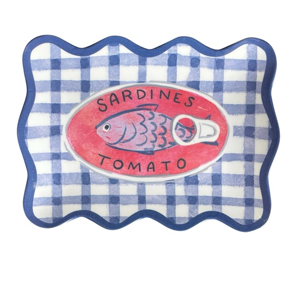 C&C California Viral Trend Set of 4 Sardines Melamine Appetizer Plates - Picture 7 of 7